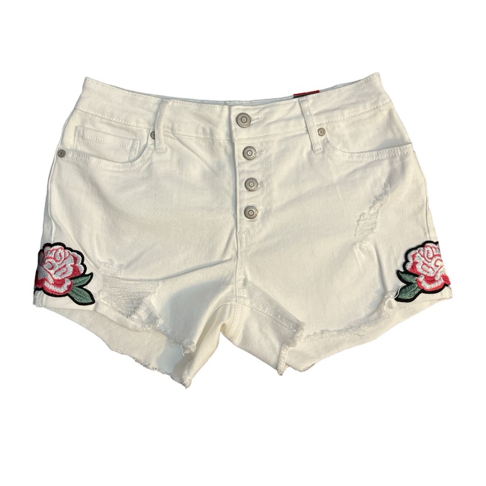 No Boundaries Sailor Mid Rise Cuttoff Denim Shorts Juniors Size 5